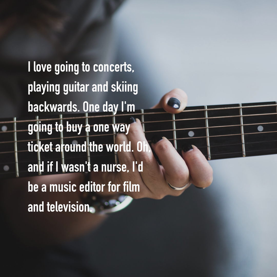 I love going to concerts, playing guitar and skiing backwards. If I didn't have kids, I'd buy a one way ticket around the world. My dream job would be choosing music for film and television.-3.png