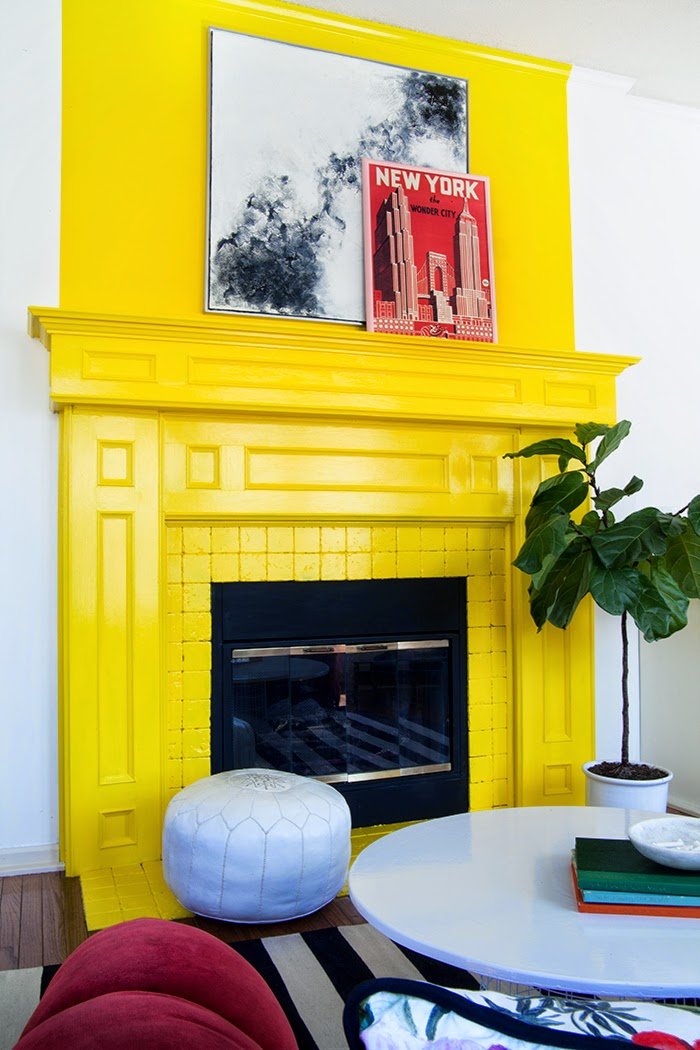 The-Makerista-Playroom-Yellow-Fireplace-Behr-Lemon-Zest-Kids-Room-Colorful.jpg