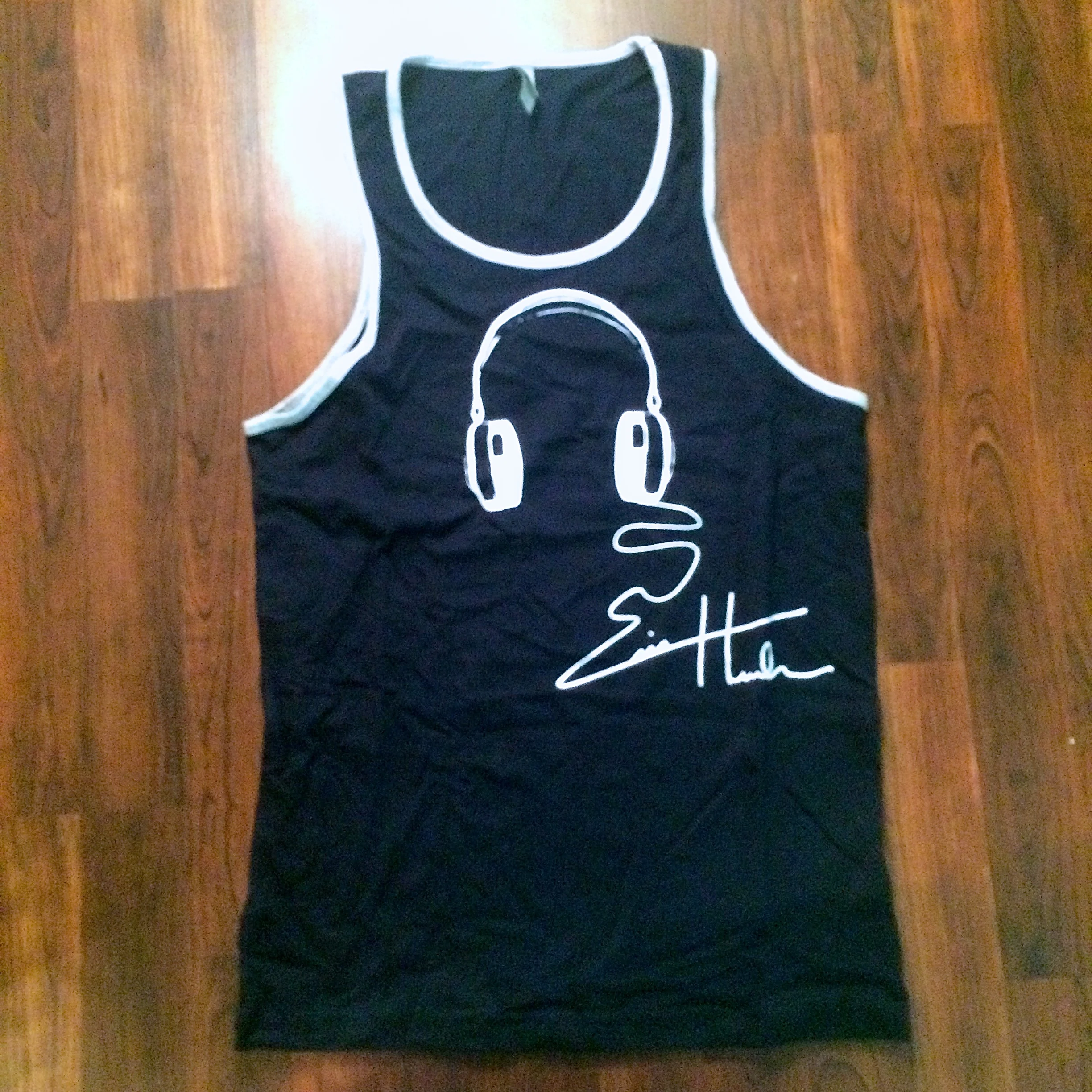 Navy & White Headphones Signature Tank Top