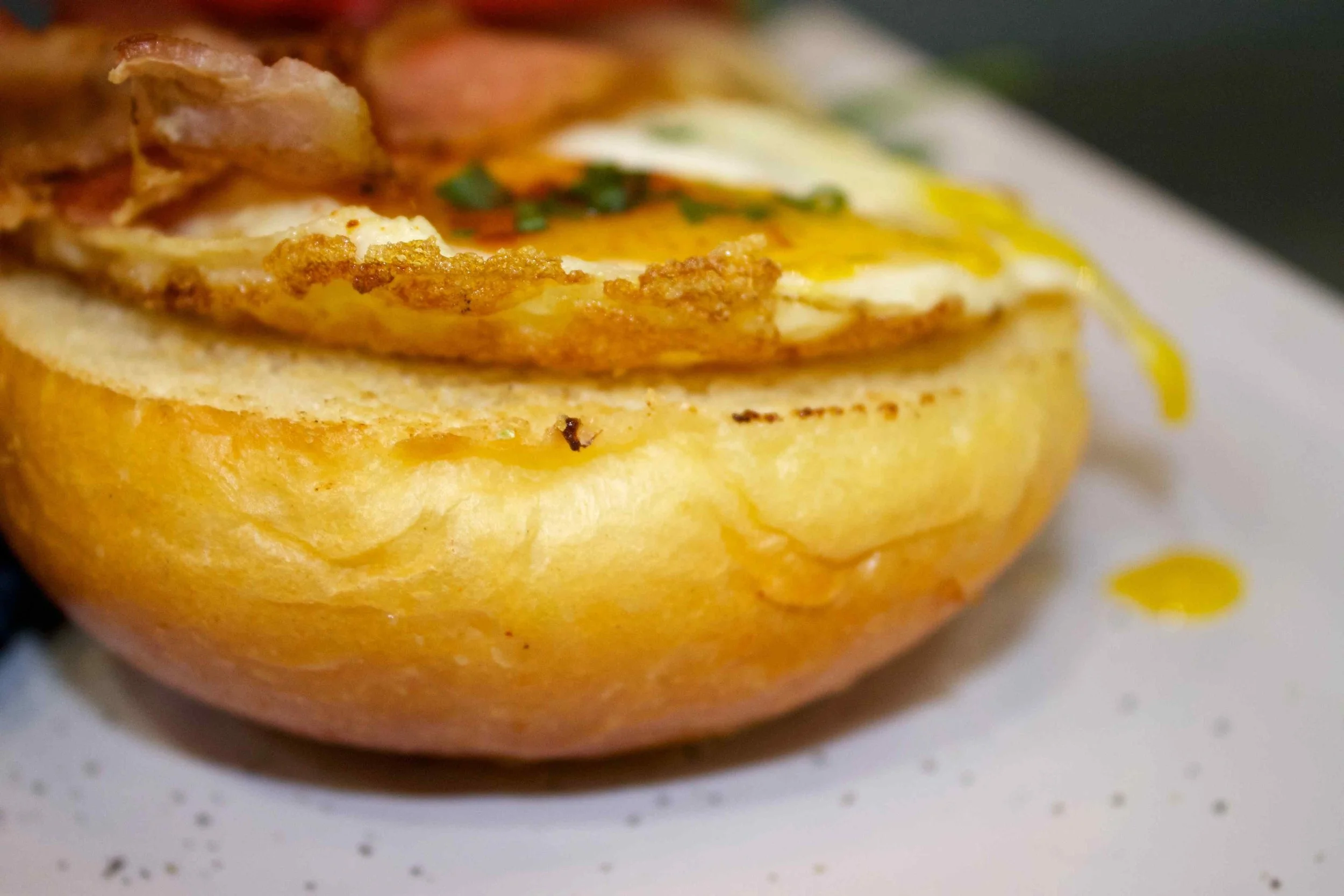 Classic Brioche Bun Over Easy Egg