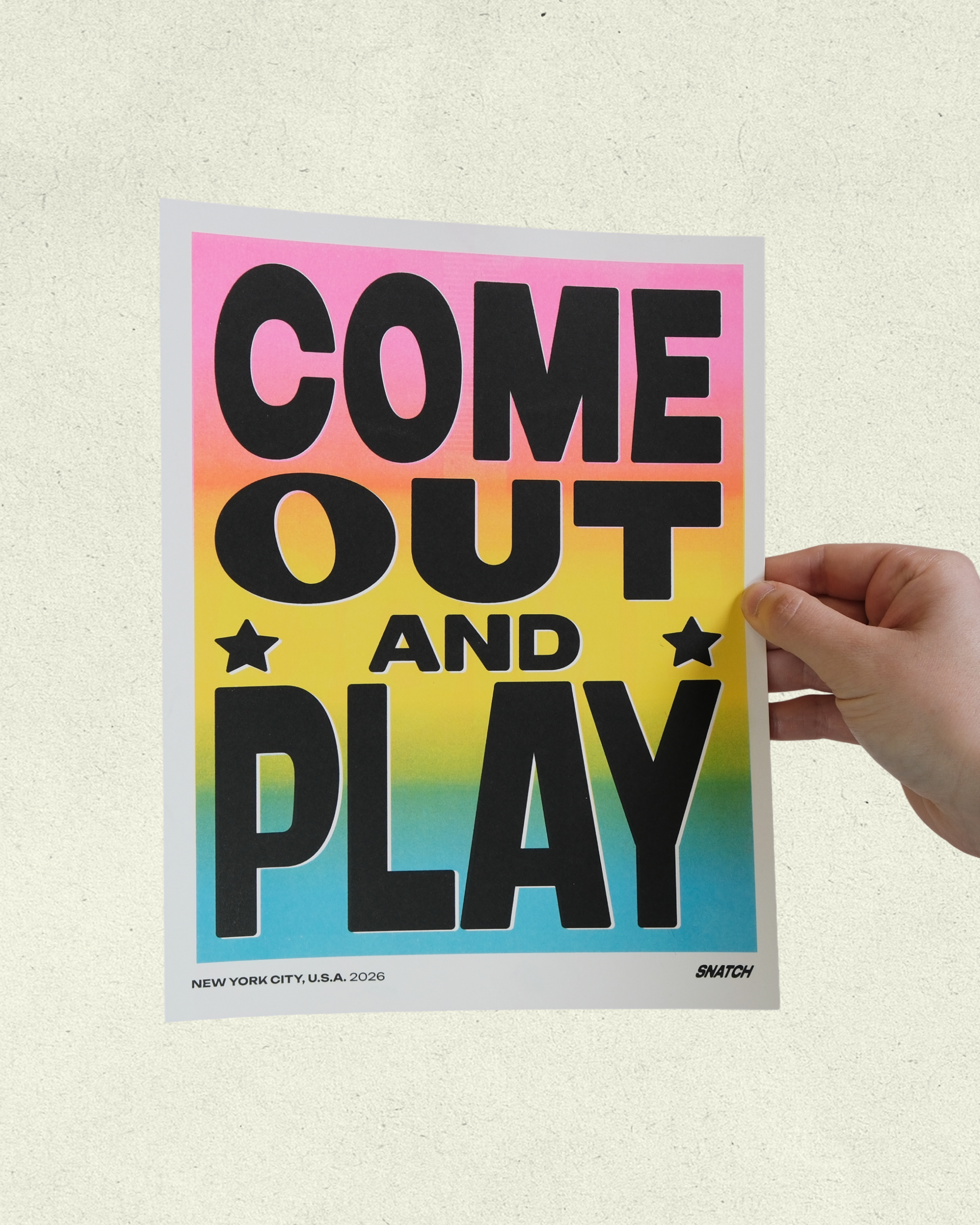 "Come Out and Play" Risograph Print