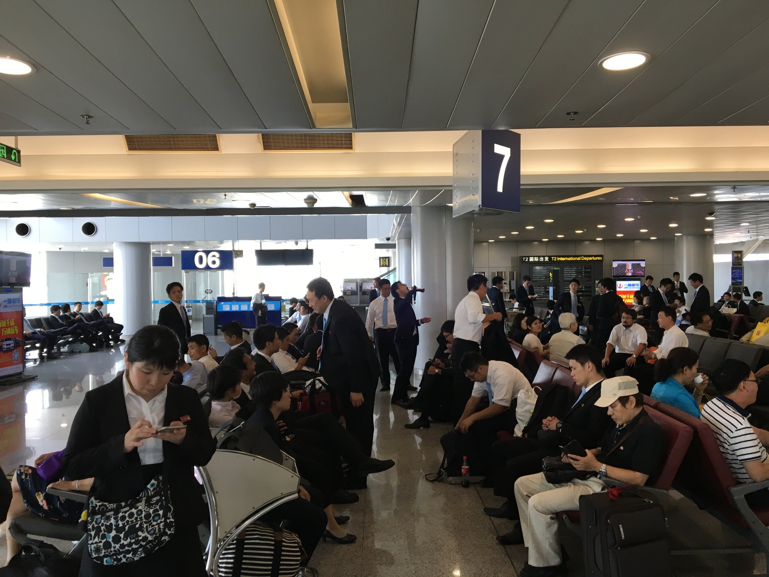 Gate area in Beijing before boarding Air Koryo to Pyongyang