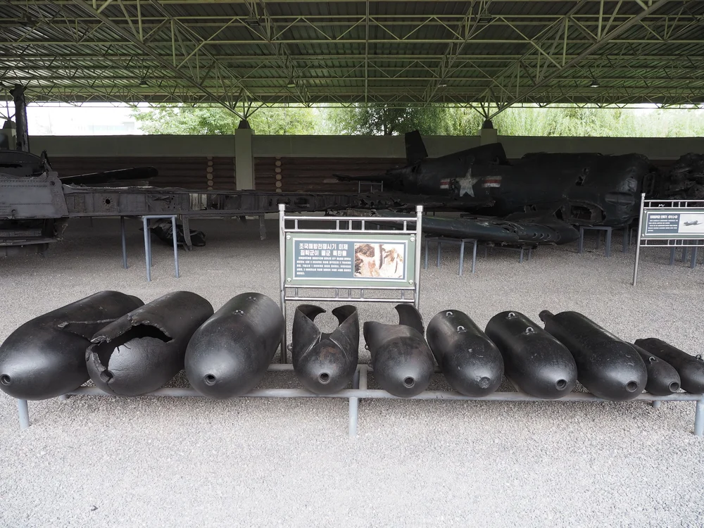  Remnants of bombs dropped by Americans 