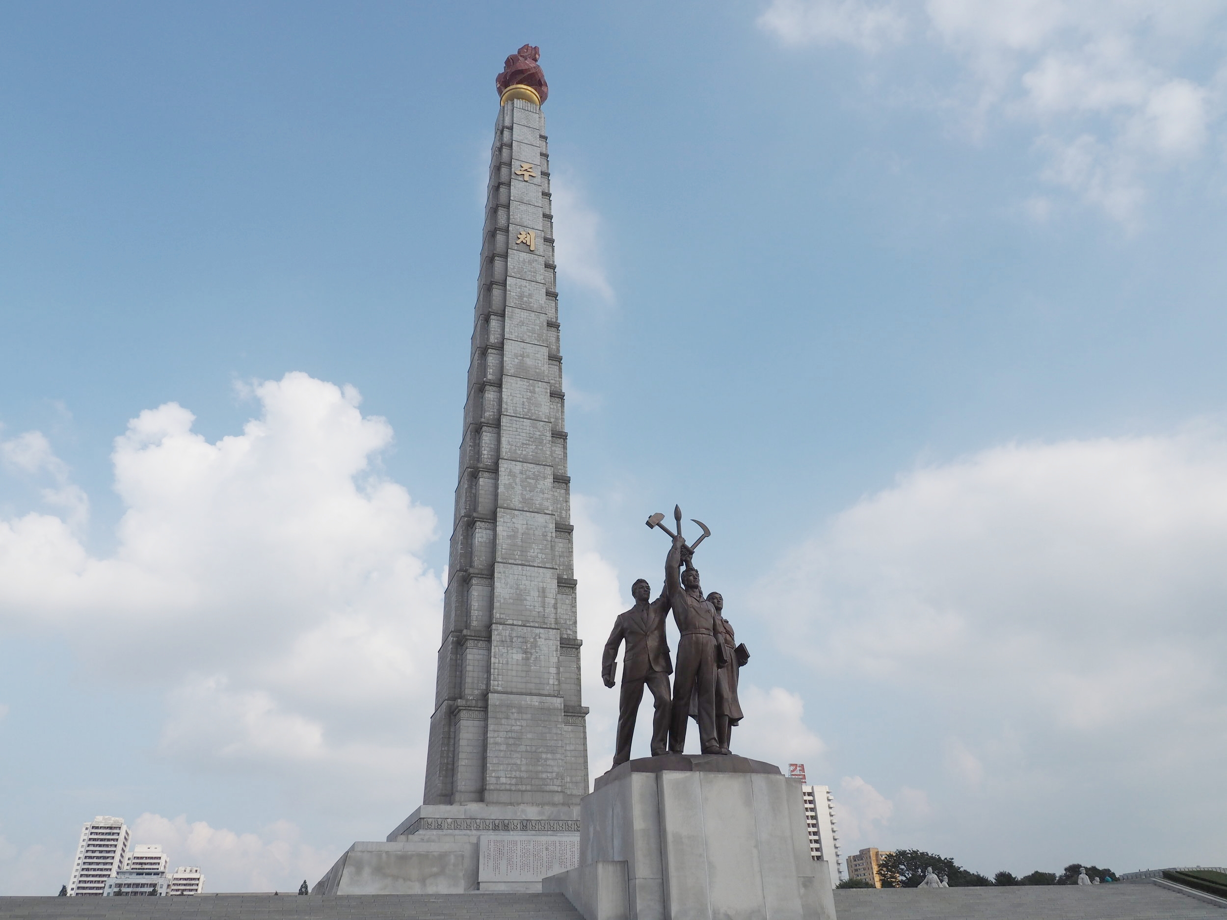The Juche Tower in Pyongyang