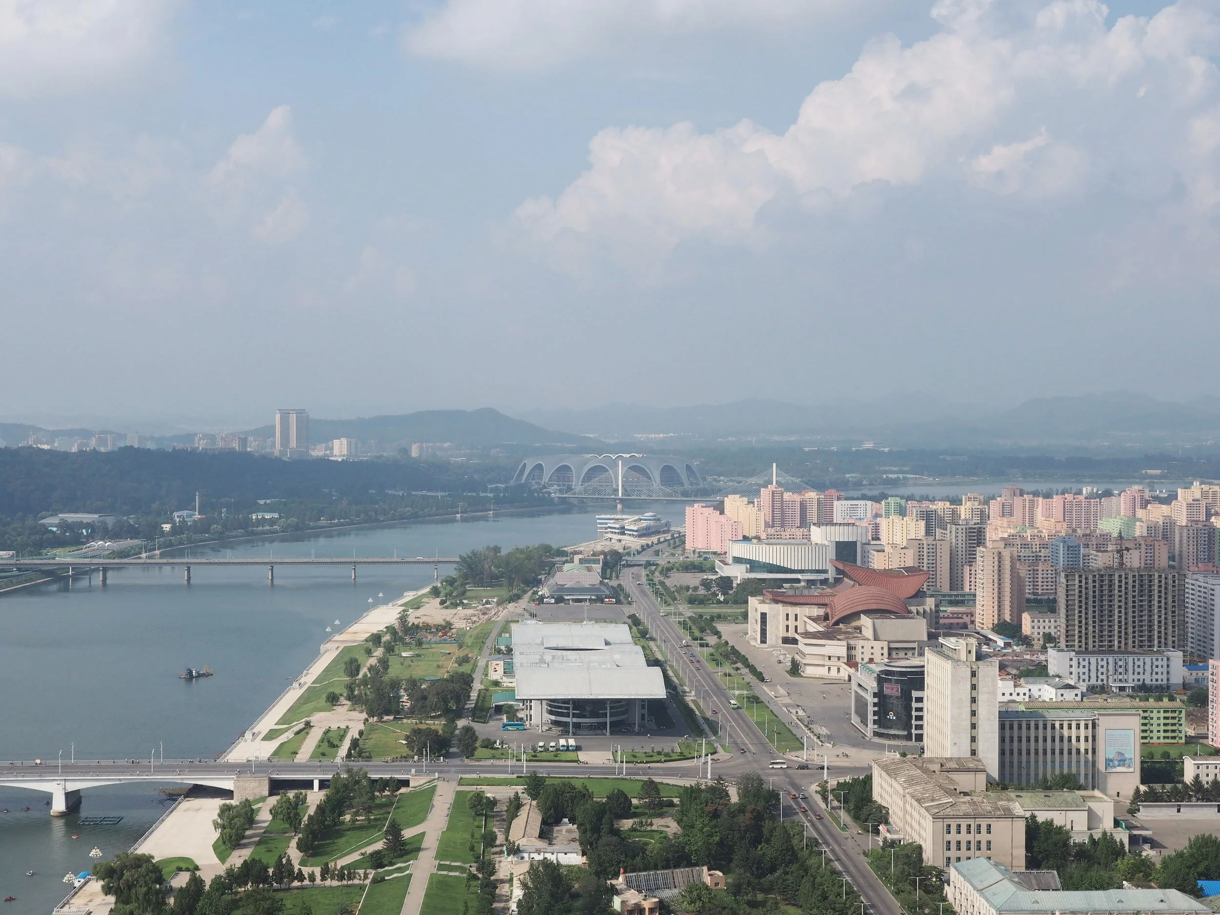  The Pyongyang Sports Stadium in the background 