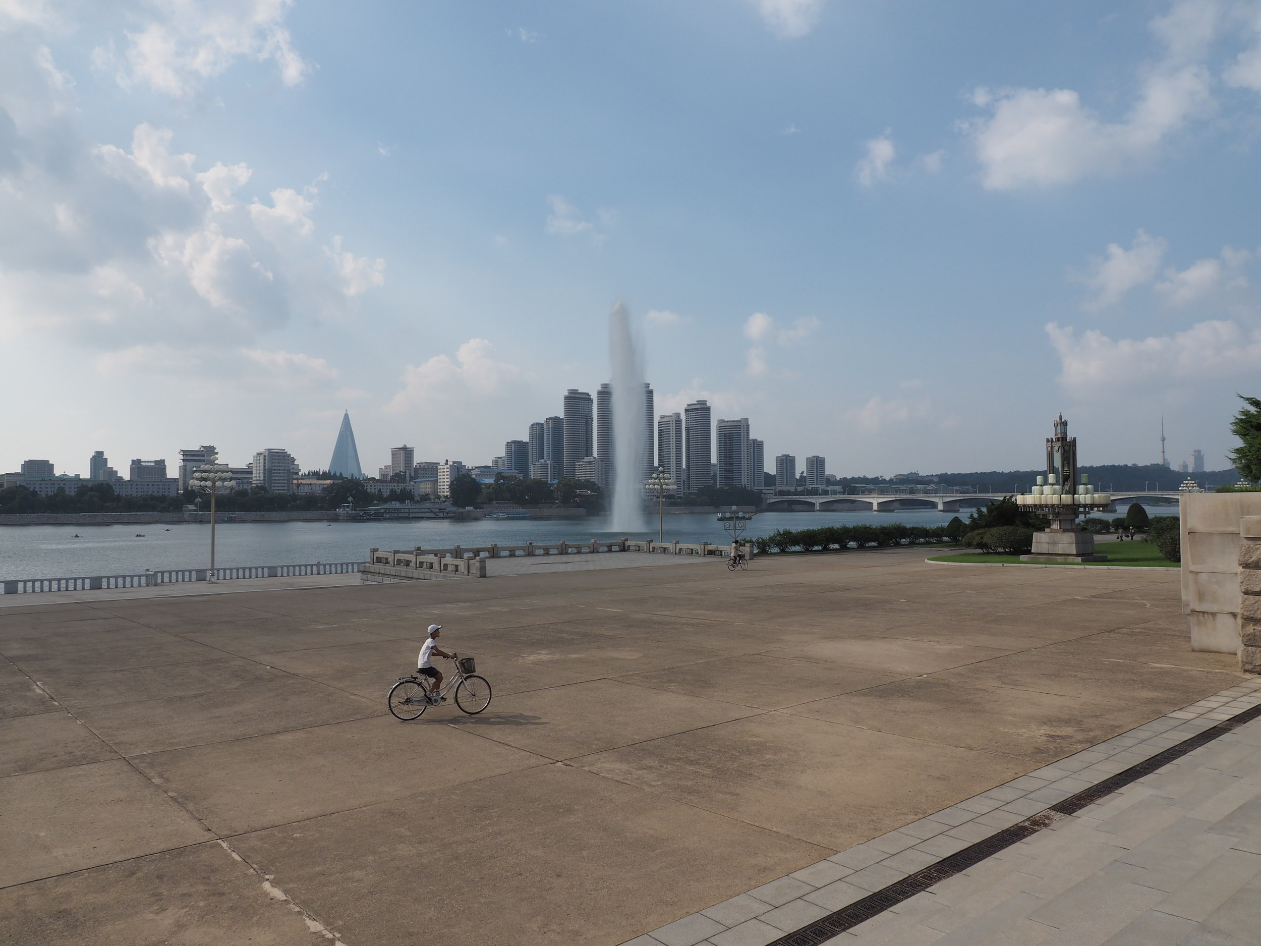 The view of Pyongyang from across the river