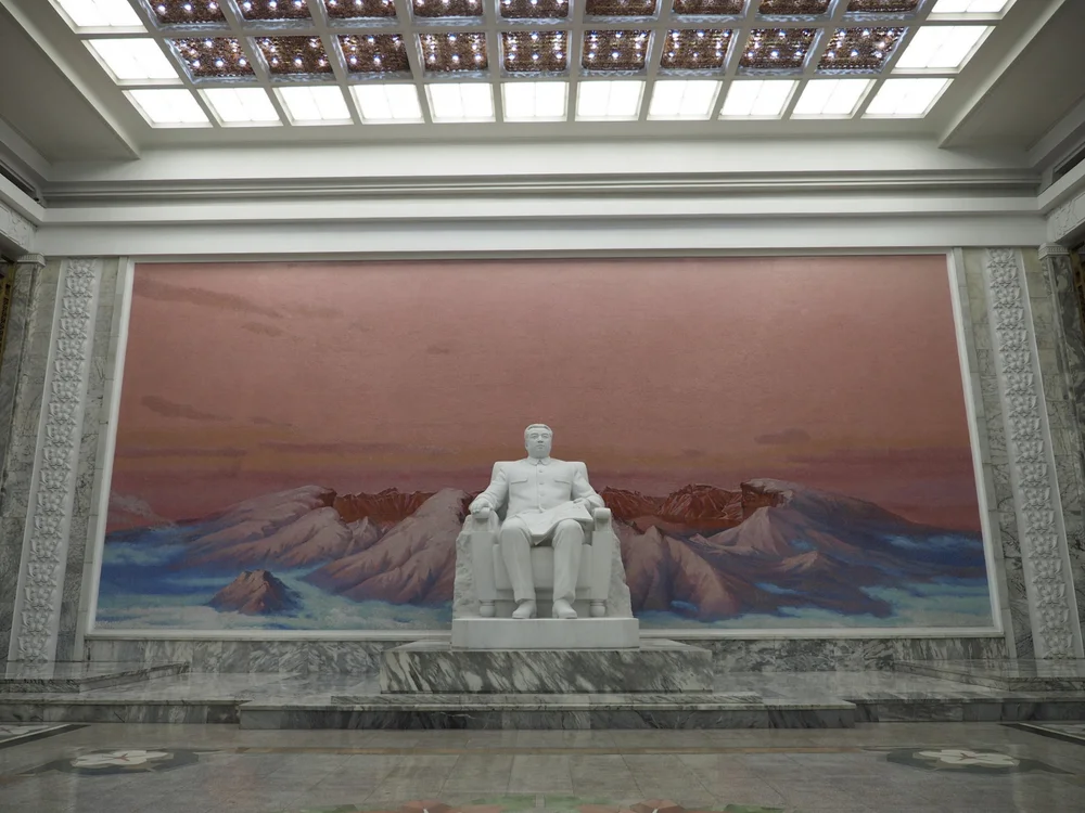  Statue of Kim Il Sung inside the Grand People's Study House 