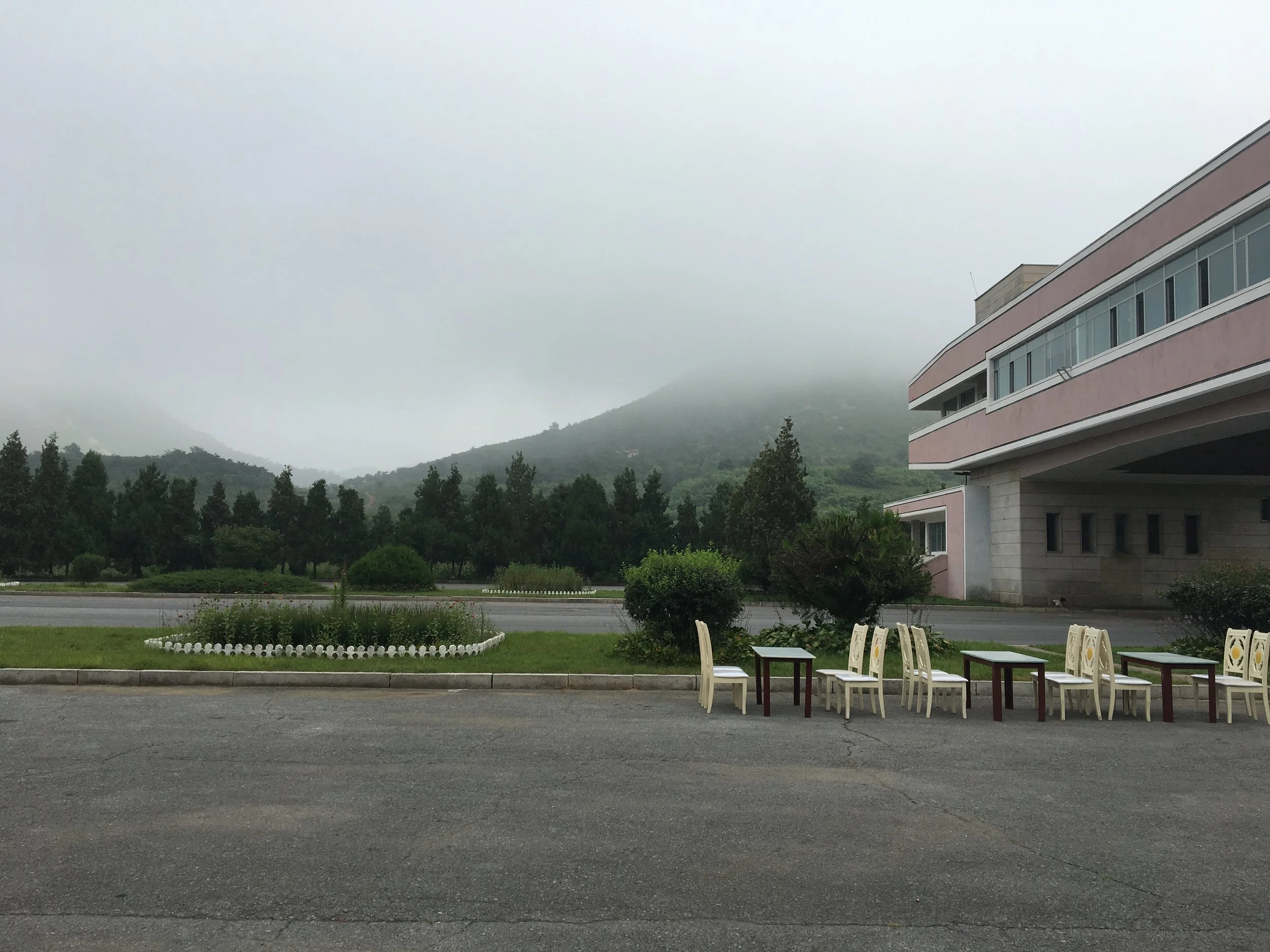  Rest stop with seats and snack area 
