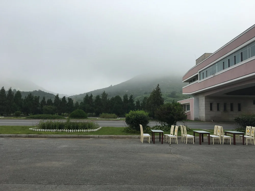  Rest stop with seats and snack area 
