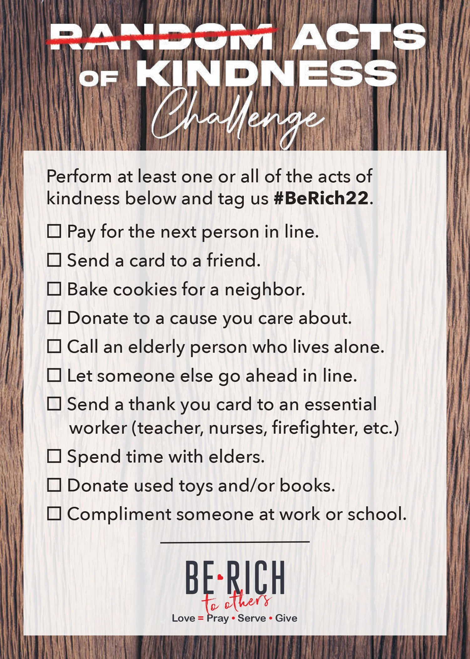 Acts of Kindness — New Beginnings Community Church