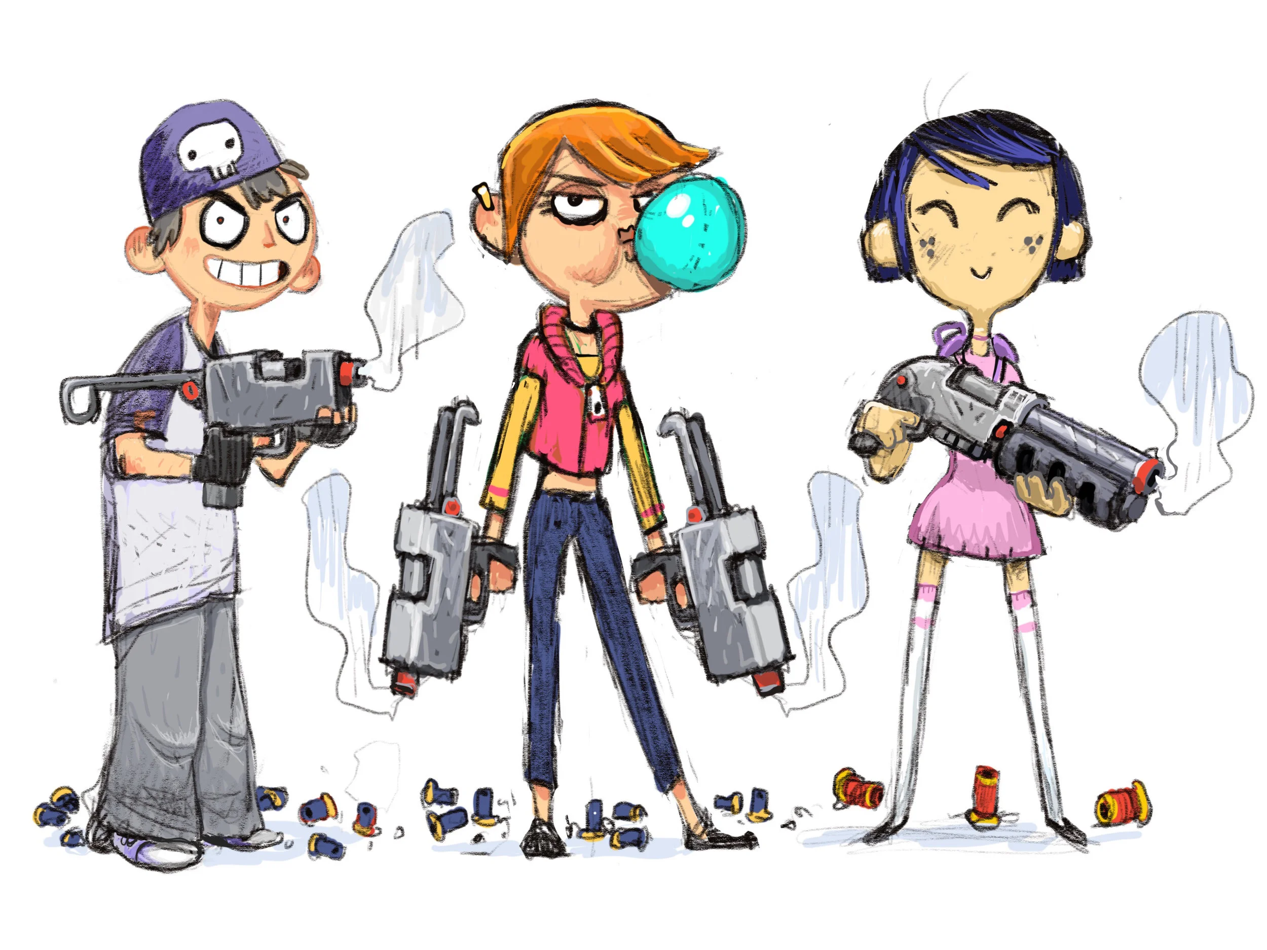 First iteration of the game’s character designs.