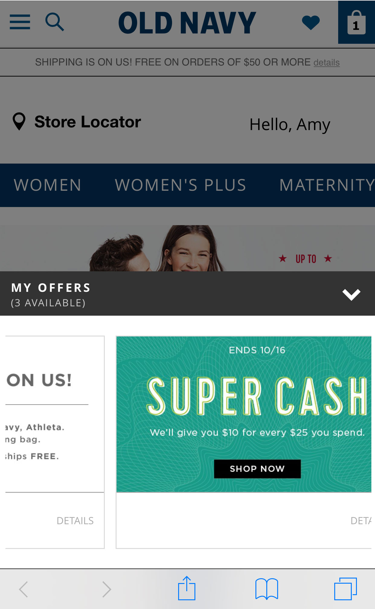Mobile - Promo drawer open