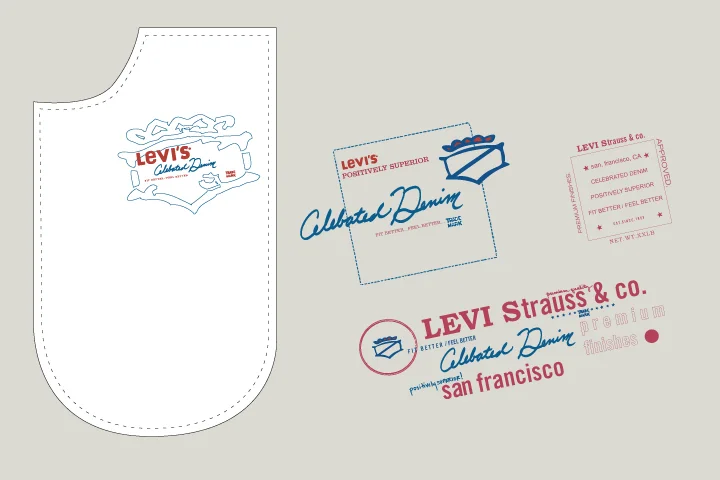Levi's Juniors Pocketbag Artwork created based on a Japanese type styling to be printed on the interior pocketbag of Juniors trend denim.