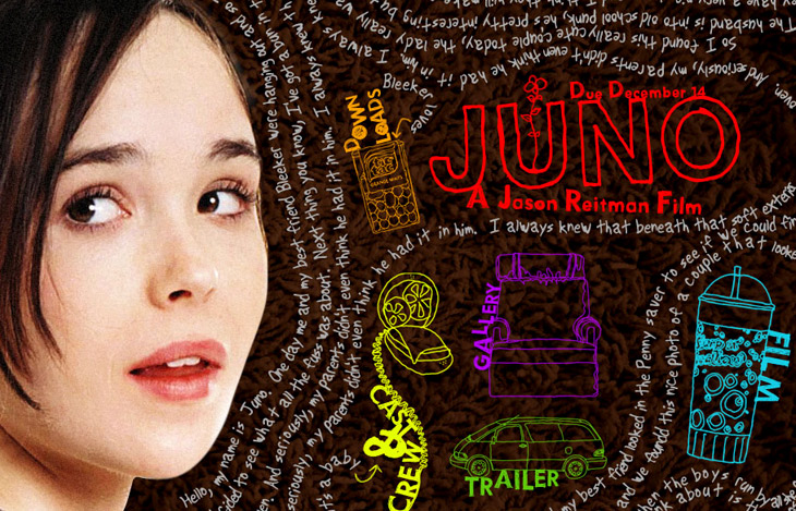 Juno – the handwritten words are fictional diary entries