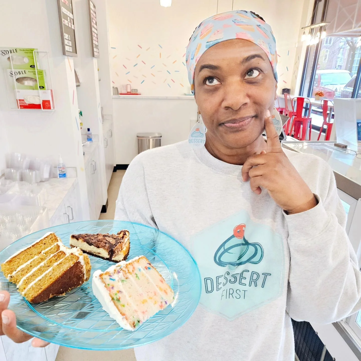 Decisions! Decisions! Decisions! Should I have CONFETTI CAKE, CARROT CAKE, OR TURTLE CHEESECAKE?