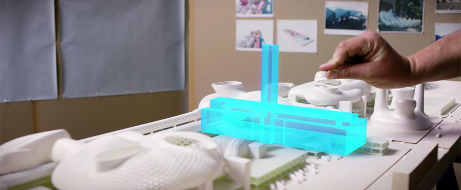 Architects can use the technology to experience the interior of a building when it's still at the earliest stages of design, or project digital information onto architectural models