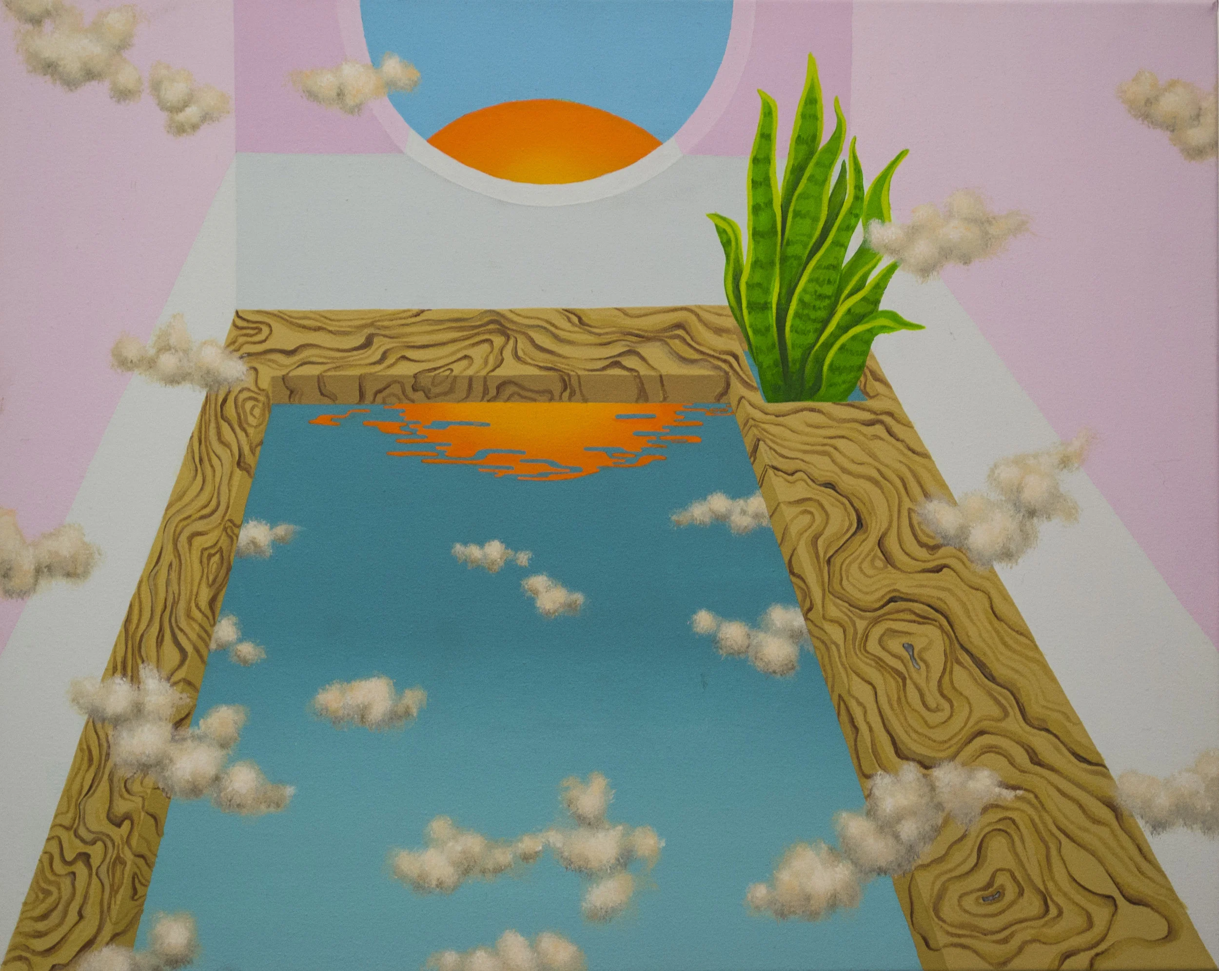 Room with pool (2015) 16”x20” Acrylic on canvas Private collection