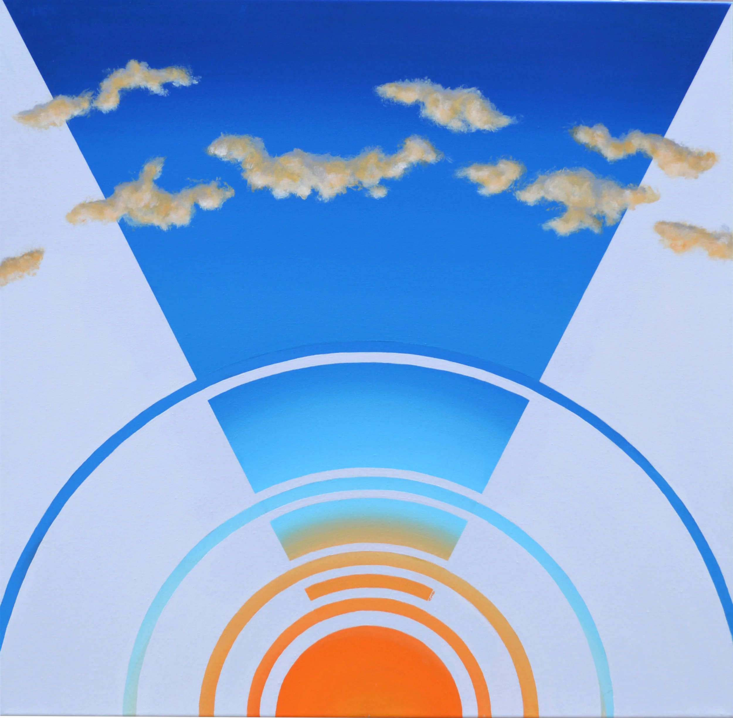 Sunset simulation (2015) 24”x24” Acrylic on canvas Private collection