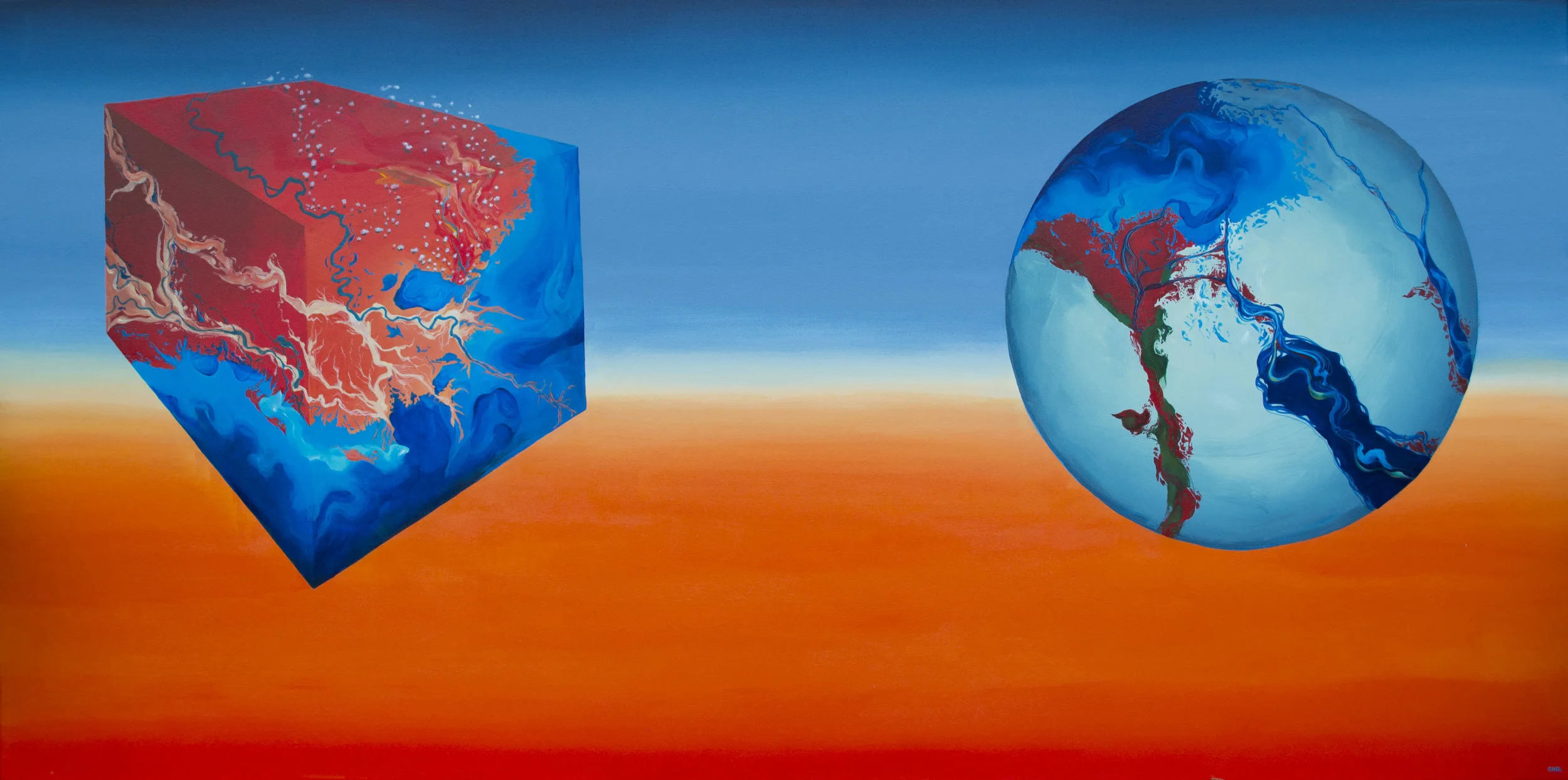 Mississipi Delta/Nile Delta (2014) 36”x72” Acrylic on canvas $1000