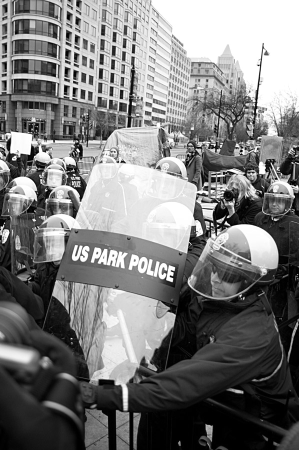 US Park Police Clear the Occupy D.C. Camp in Washington D.C.