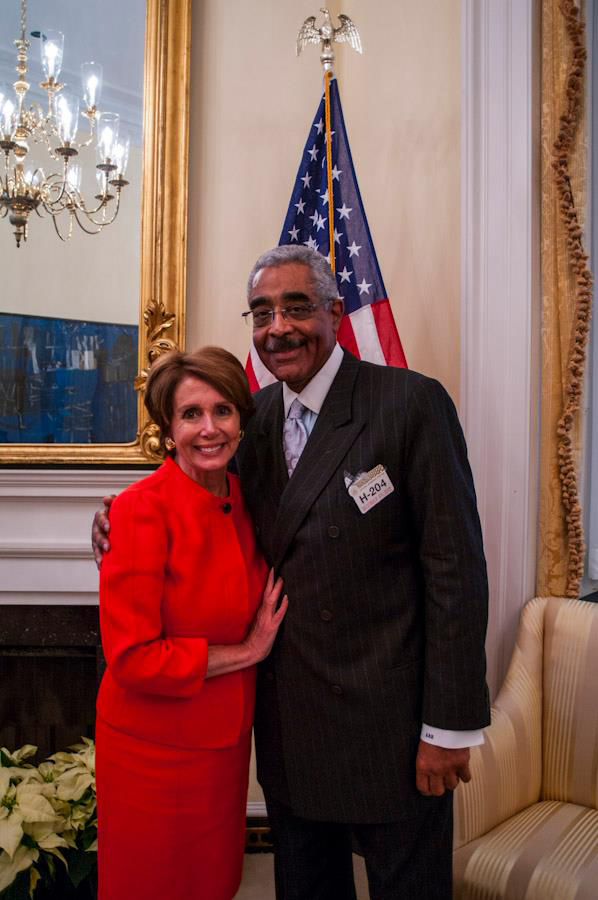 US House of Representatives Minority Leader Nancy Pelosi (D-CA) with Former AARP CEO A. Barry Rand