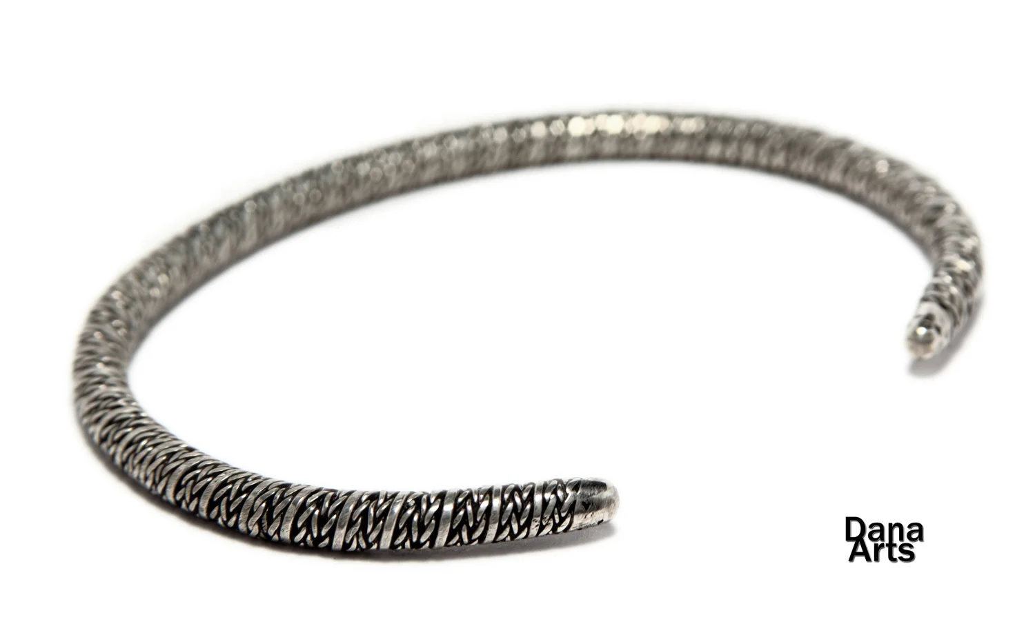 twisted silver bangle