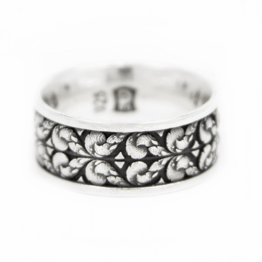 Flower With Leaf Ring Floral Silver Rings for Women Nature 