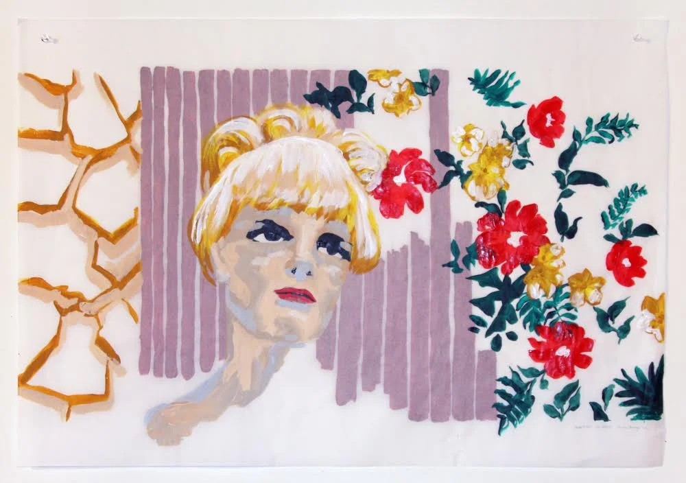 anda (recto), acrylique sur papier suédois, 62 x 88,5 cm, 2017.