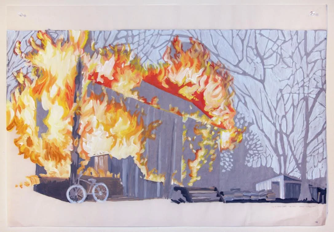 Dig Two Graves 2 (verso), acrylique sur papier suédois, 62 x 88,5 cm, 2017.