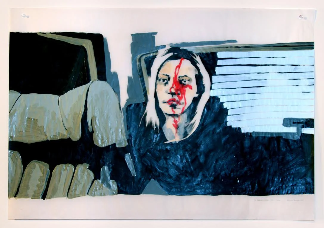  The Blackcoat's Daugther (recto), acrylique sur papier suédois, 62 x 88,5 cm, 2017.