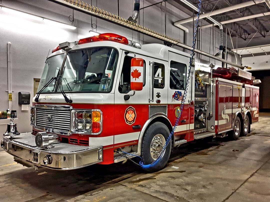 Truck four is a 2005 American LaFrance Eagle Pumper Tanker. It has a 1750 GPM pump and it carries 2000 gallons of water. 