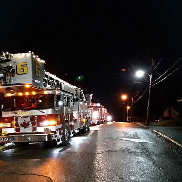  Tower 6 taking part in a Christmas parade in Hantsport. Winter 2016 