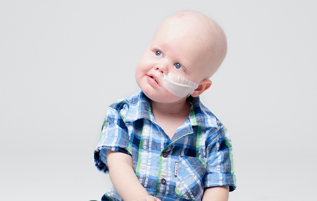 Ethan, still showing the after-effects of chemotherapy