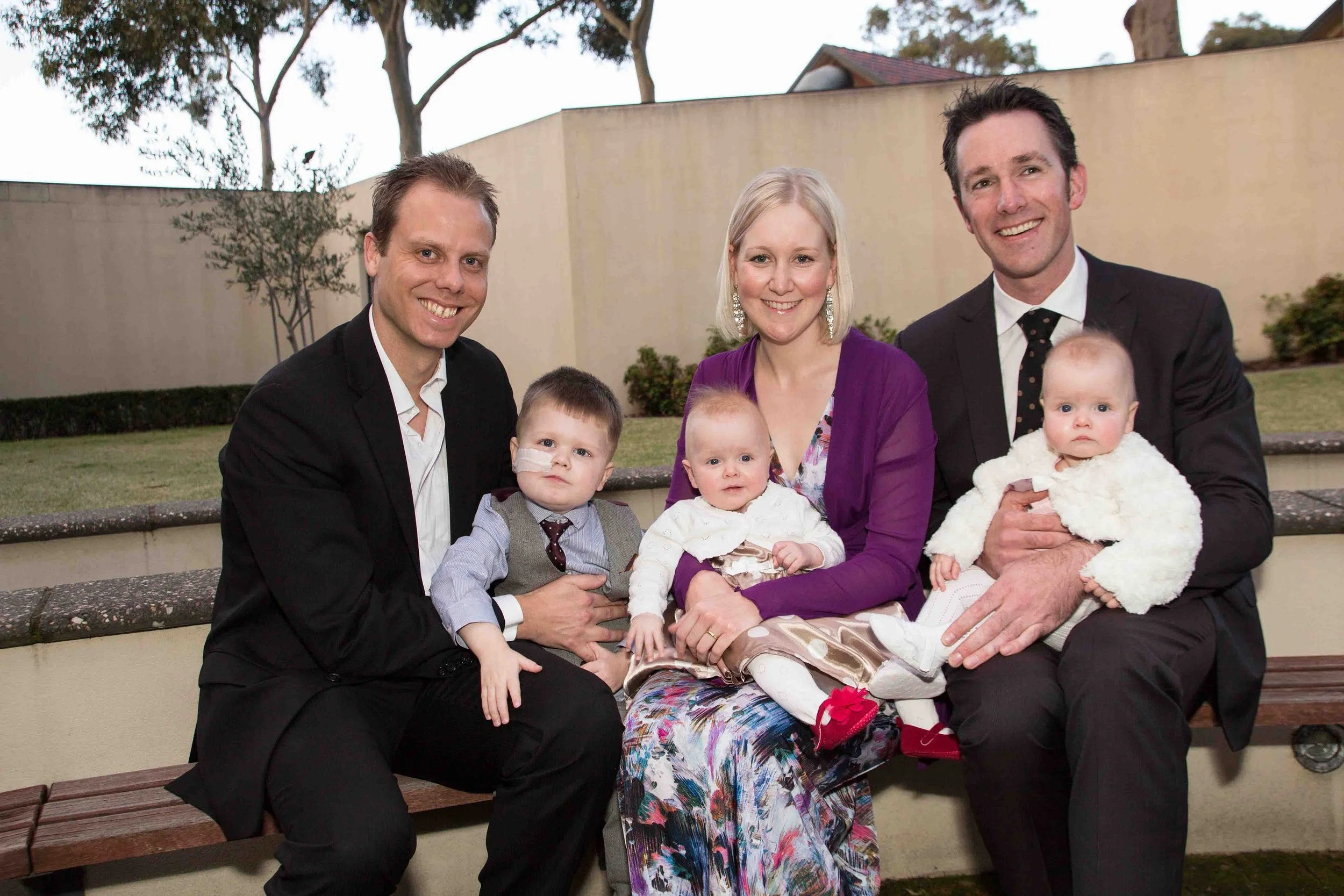 Dr Sasha Rogers (far right) with Ethan and family.