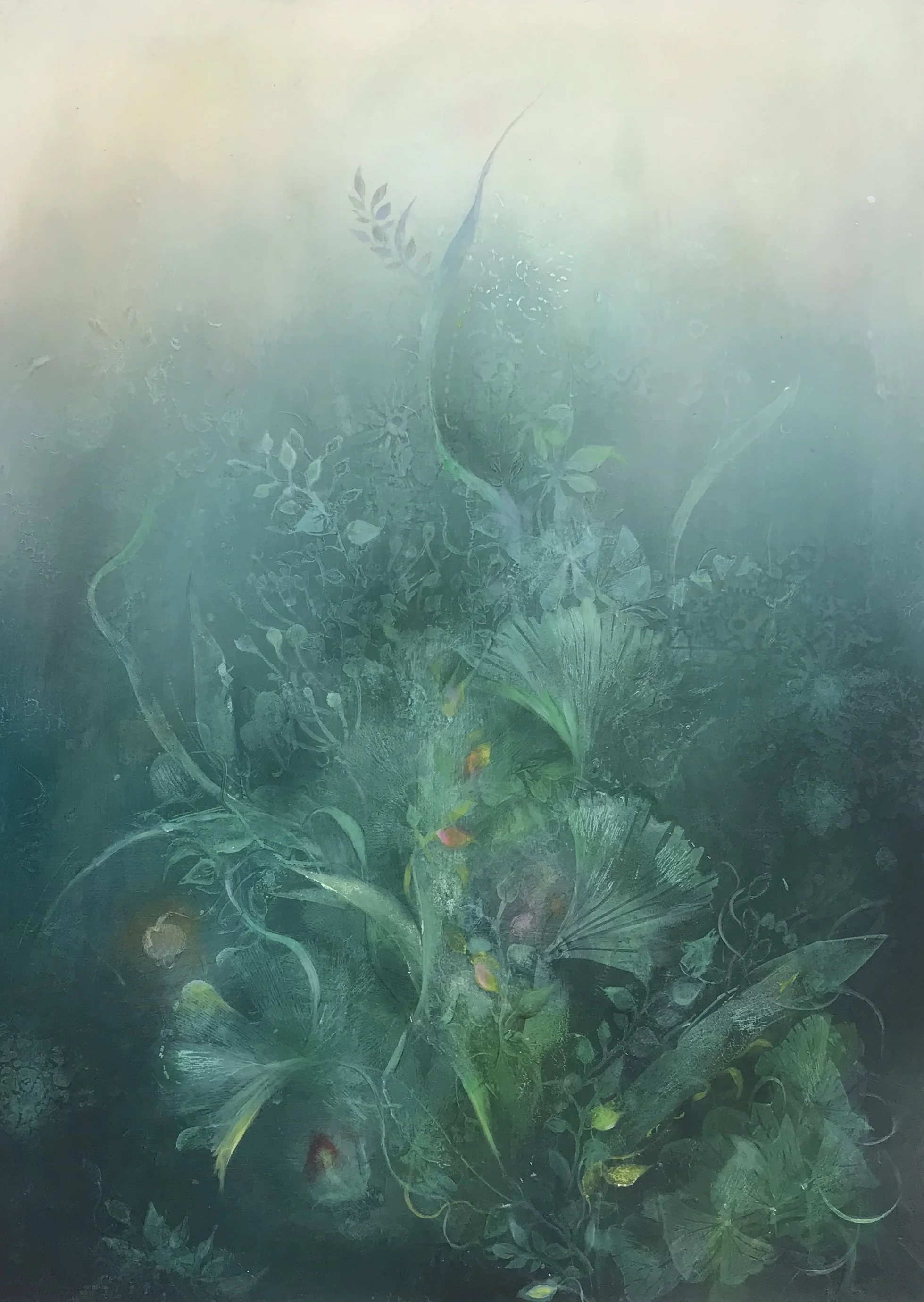 Gossamer. Oil and Wax on panel 12x9 2018