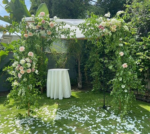 A backyard chuppah. 
I think even in quarantine weddings it&rsquo;s a special thing to still go big with flowers. 
Flowers hold so much emotion for people. They hold this magic power that makes a day feel like a wedding. I can&rsquo;t really explain 