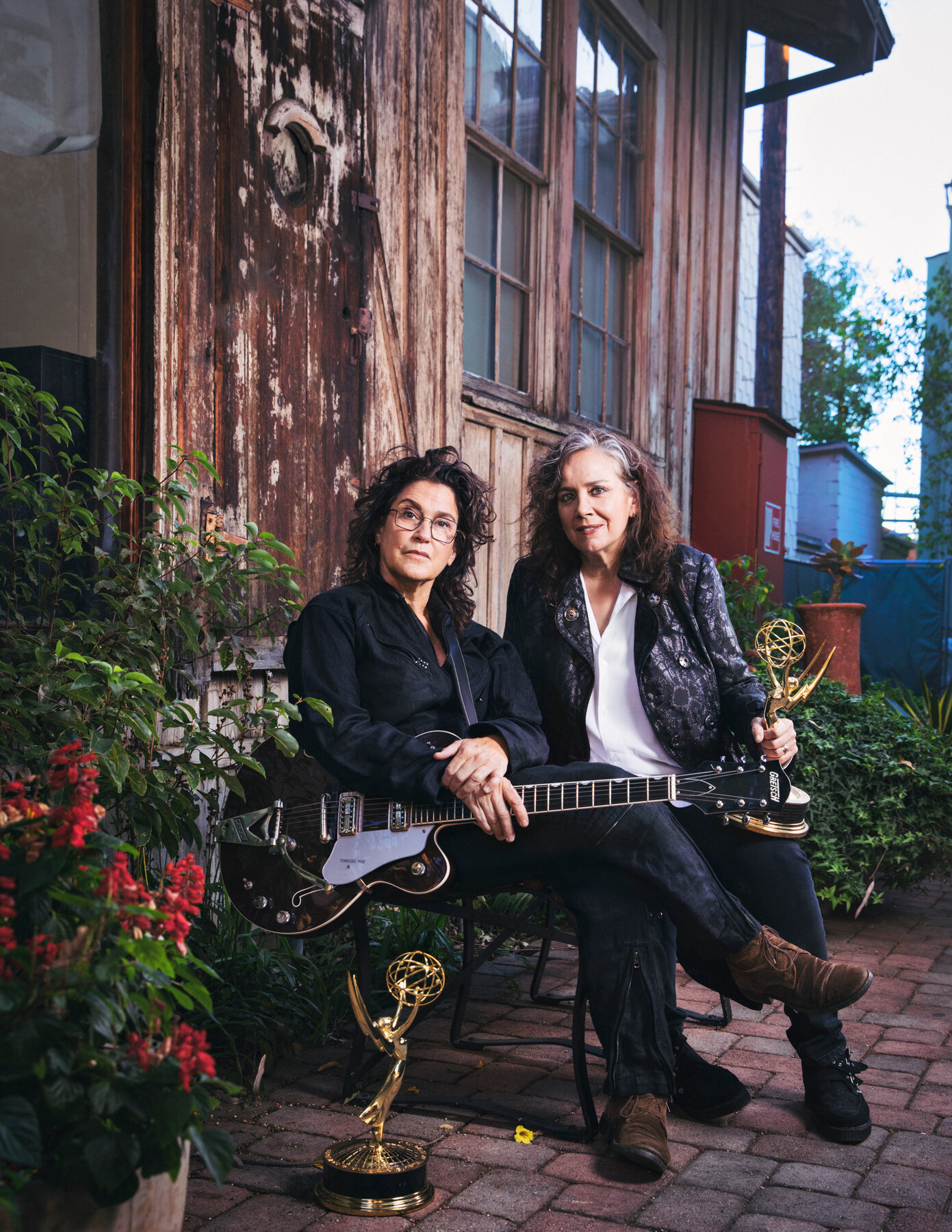 Wendy Melvoin & Lisa Coleman. Photographed outside their studio on the Jim Henson Company Lot.