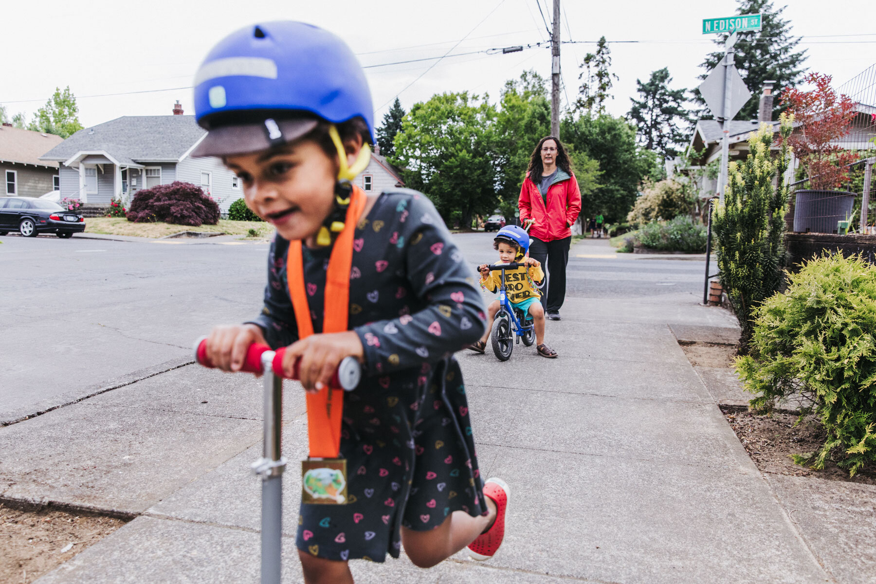 Weekends often include walks and adventures around their North Portland neighborhood.