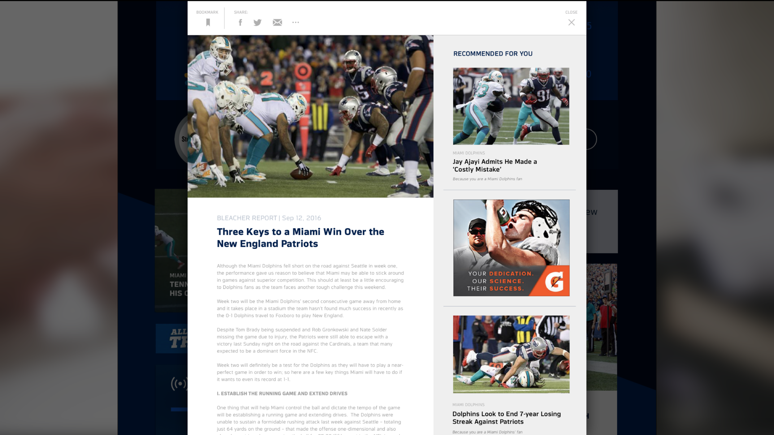 The user will be presented with personalized content from their trusted football sources within their homepage without having to jump from to another webpage to get informed.&nbsp;
