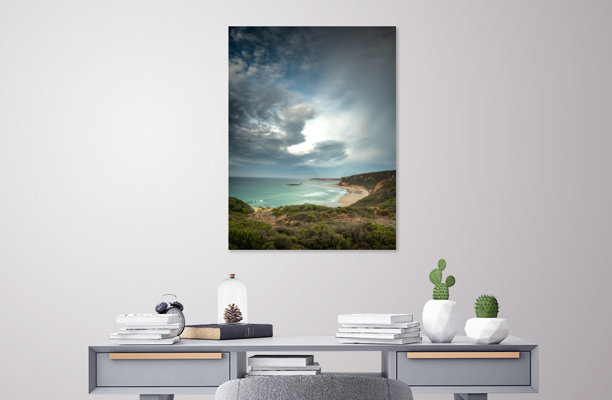Print overlooking Southside, Bells Beach