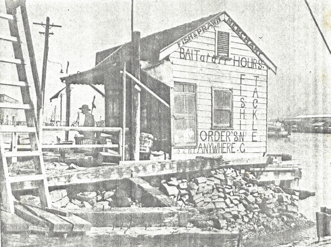 Hartley Spurr's bait shop at Perkins Street boat harbour