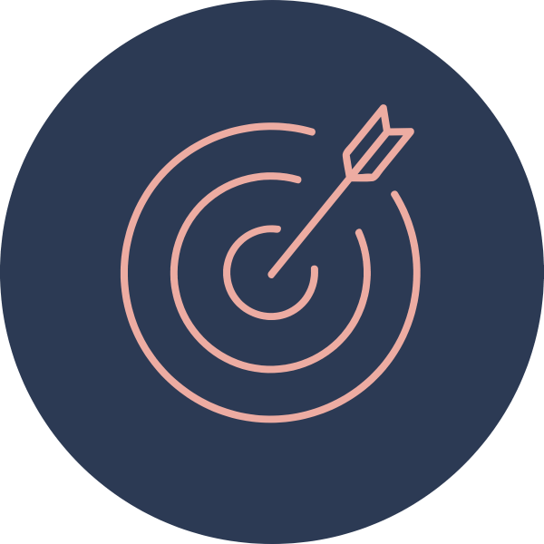 Illustration of a target with an arrow hitting the bullseye, symbolizing goal achievement or precision.
