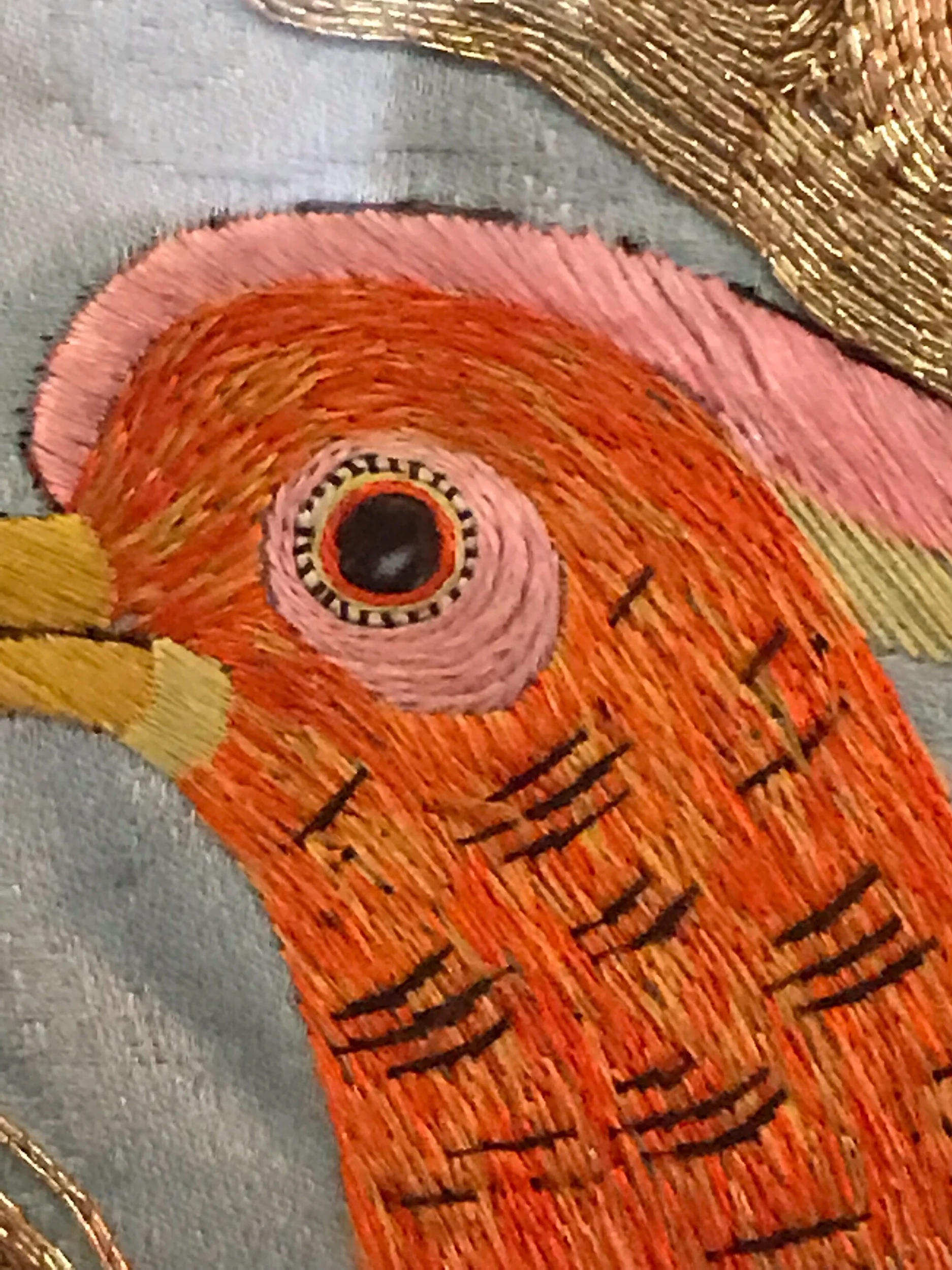 Chinese beadwork, silk and gold embroidery to die for