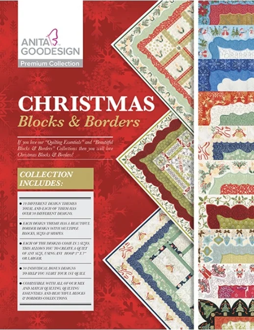 Christmas blocks and borders CD/DVD. You must own an embroidery machine to use this prize. Value = $179.95. International shipping. Winner pays postage