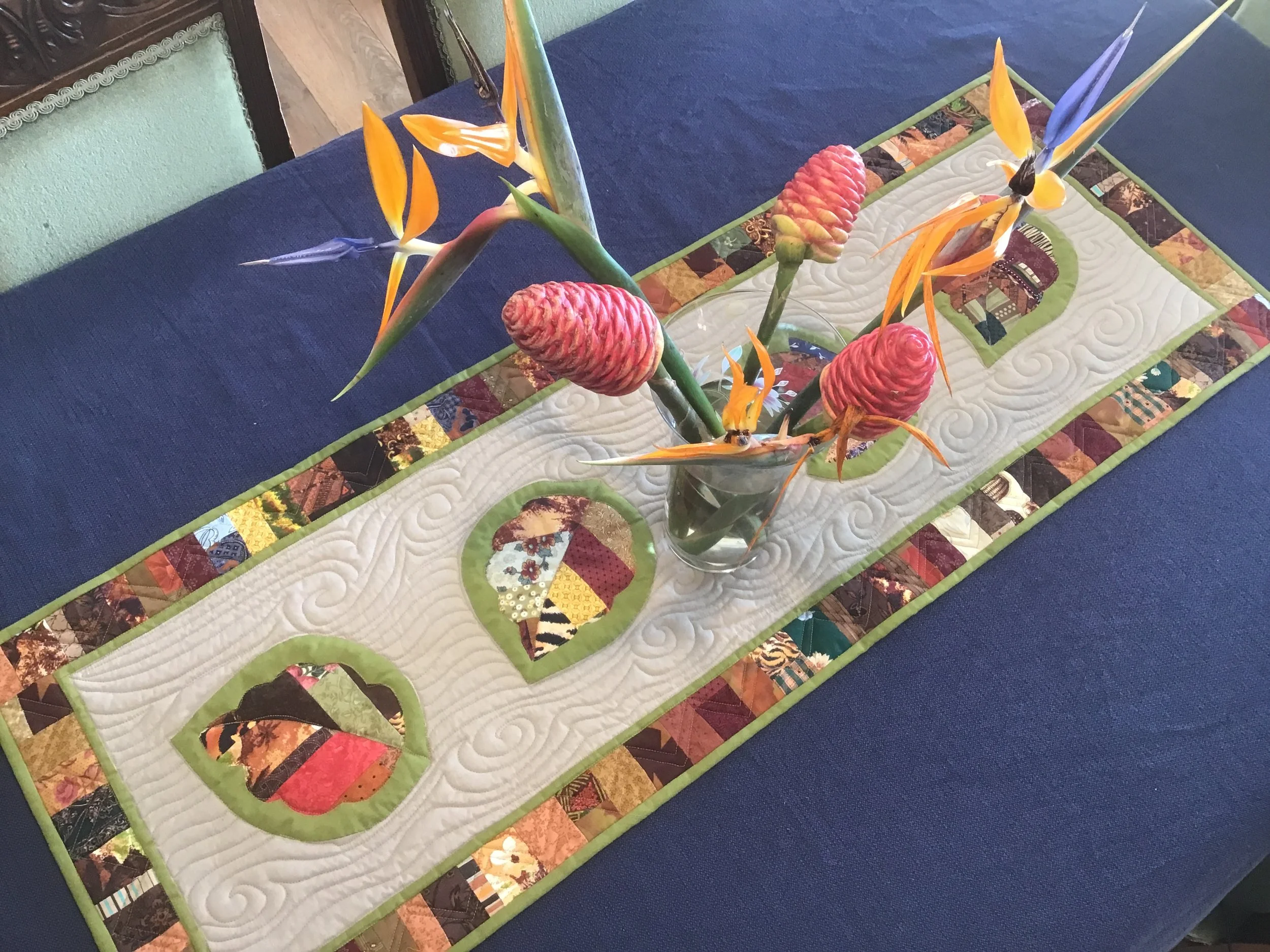 Autumn leaves scrap tablerunner