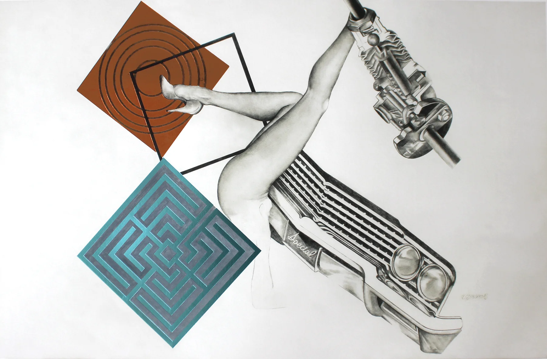 From Drawing Series 3 (Copper/Cyan) by Peter Phillips