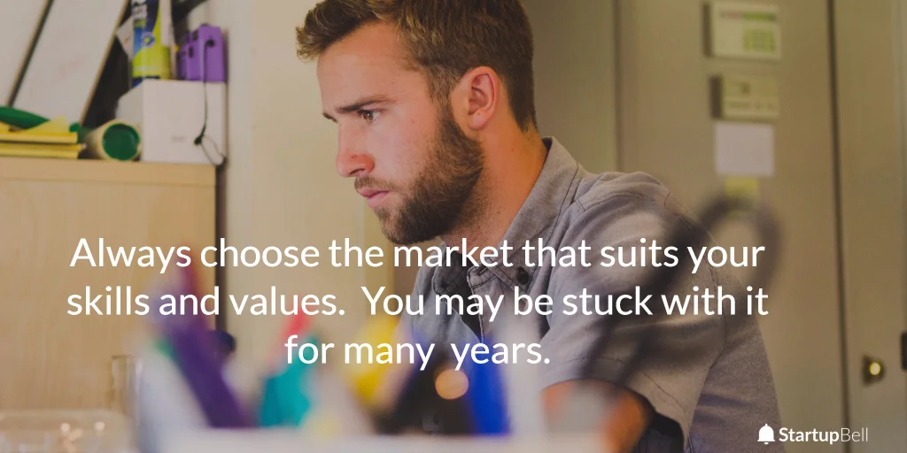 Match your skills and values to your startup. You may be stuck with it for many years.