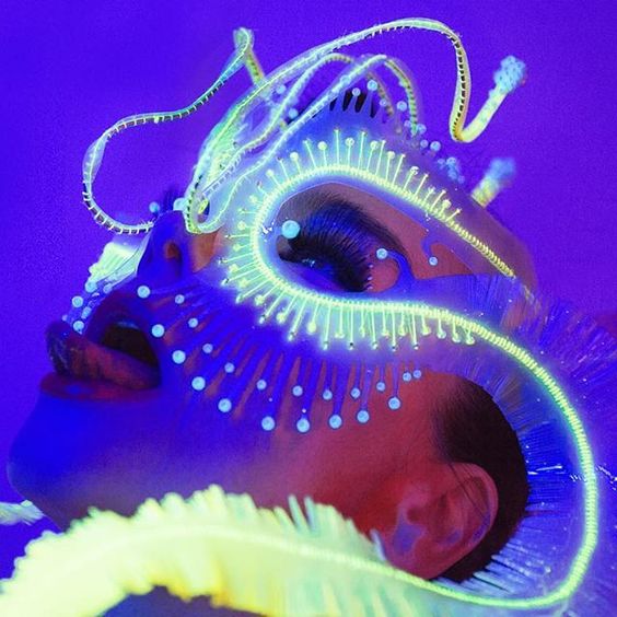Bjork wearing the 'Ghost Orchid' head piece via @james.t.merry