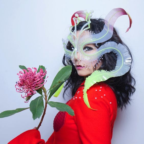 Bjork wearing the 'Ghost Orchid' Headpiece via @james.t.merry
