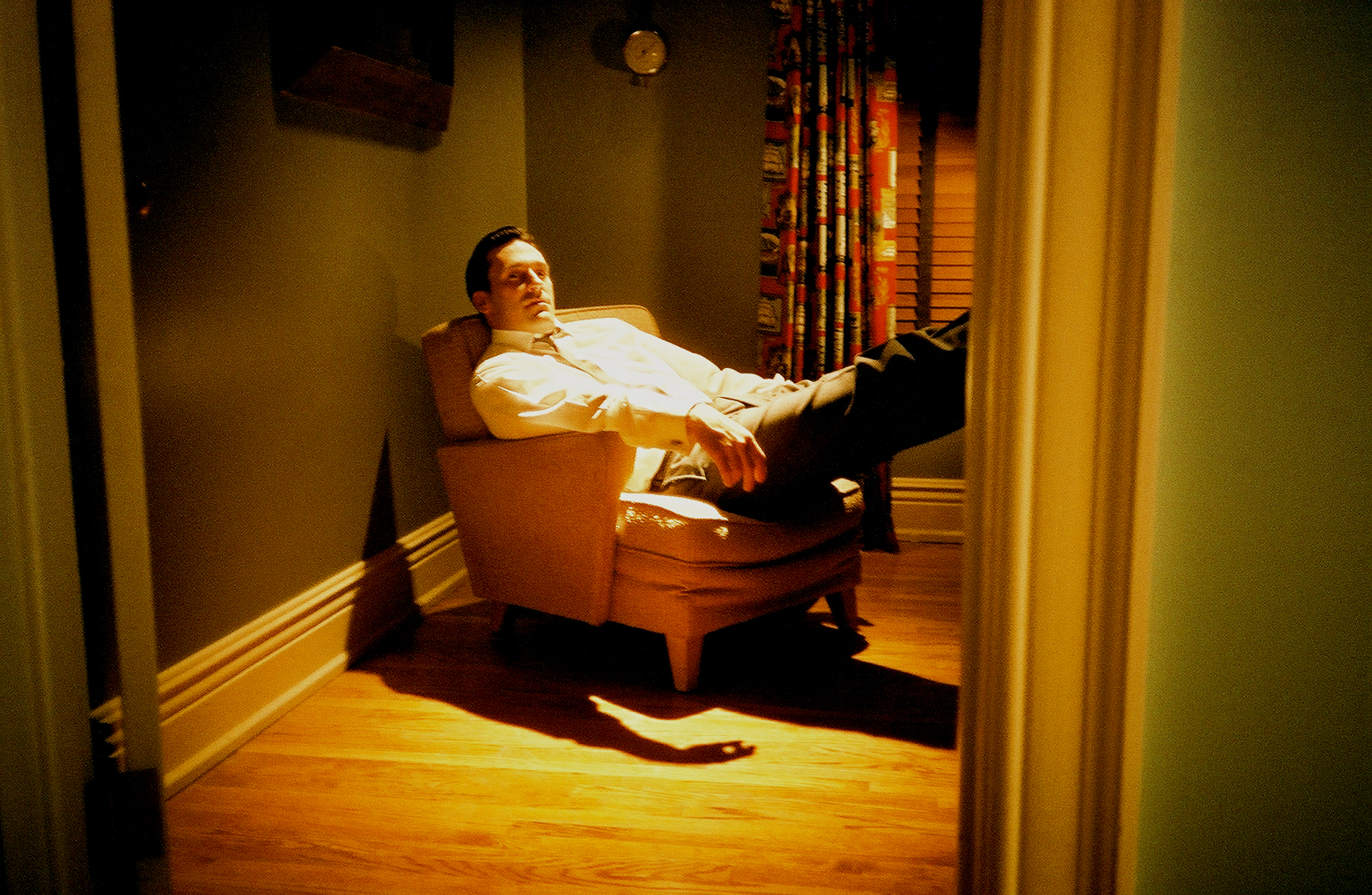 John Hamm relaxing off set on Mad Men